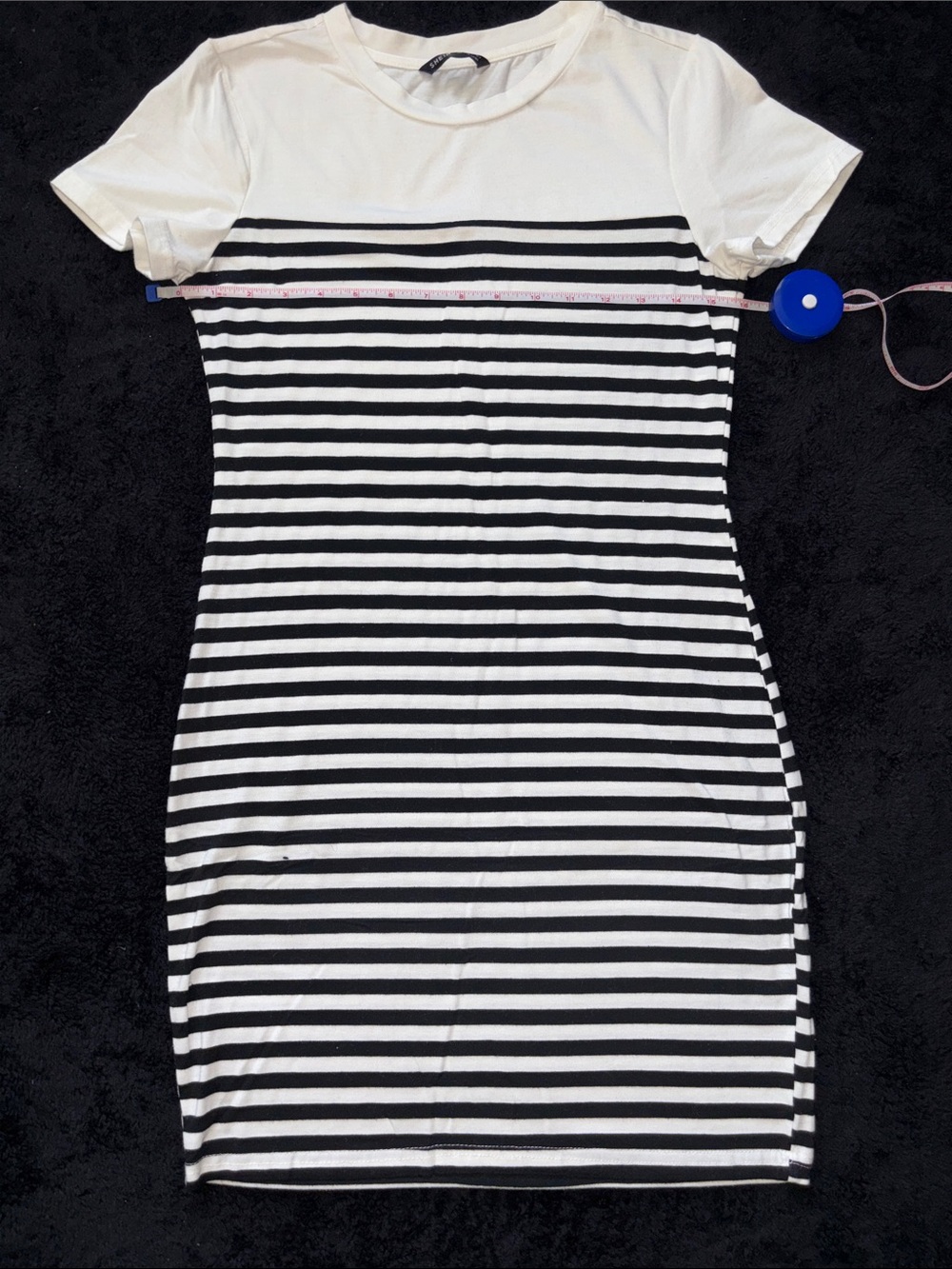 SHEIN Black and White Striped Mini Dress